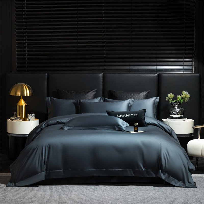 Neljapane voodipesukomplekt, Three Leopards, pikk lõng puuvill, 100-count, reaktiivne värvimine, ühes toonis, kõikide aastaaegade jaoks, niiskuse imavus