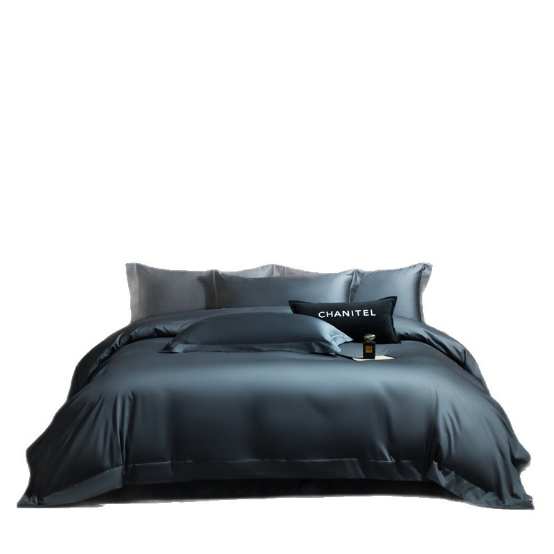 Neljapane voodipesukomplekt, Three Leopards, pikk lõng puuvill, 100-count, reaktiivne värvimine, ühes toonis, kõikide aastaaegade jaoks, niiskuse imavus