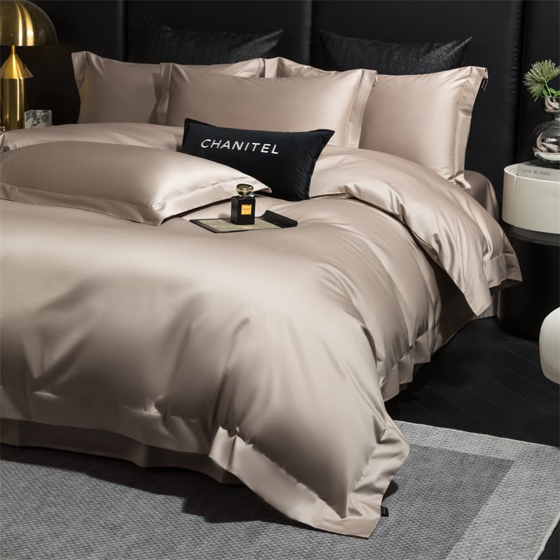 Neljapane voodipesukomplekt, Three Leopards, pikk lõng puuvill, 100-count, reaktiivne värvimine, ühes toonis, kõikide aastaaegade jaoks, niiskuse imavus