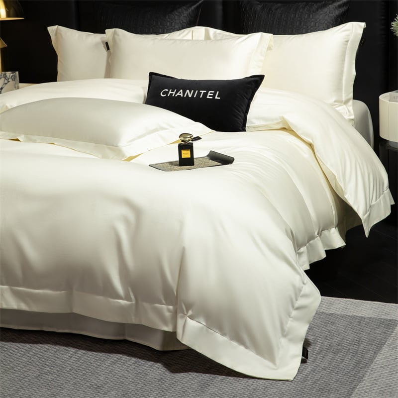 Neljapane voodipesukomplekt, Three Leopards, pikk lõng puuvill, 100-count, reaktiivne värvimine, ühes toonis, kõikide aastaaegade jaoks, niiskuse imavus