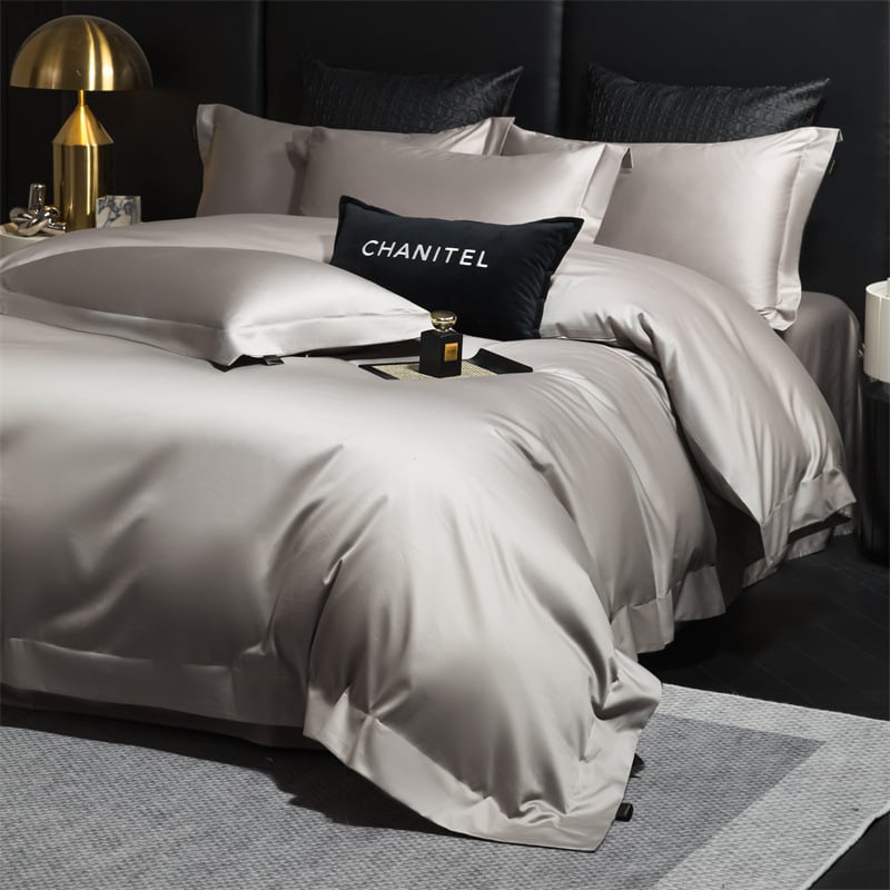 Neljapane voodipesukomplekt, Three Leopards, pikk lõng puuvill, 100-count, reaktiivne värvimine, ühes toonis, kõikide aastaaegade jaoks, niiskuse imavus