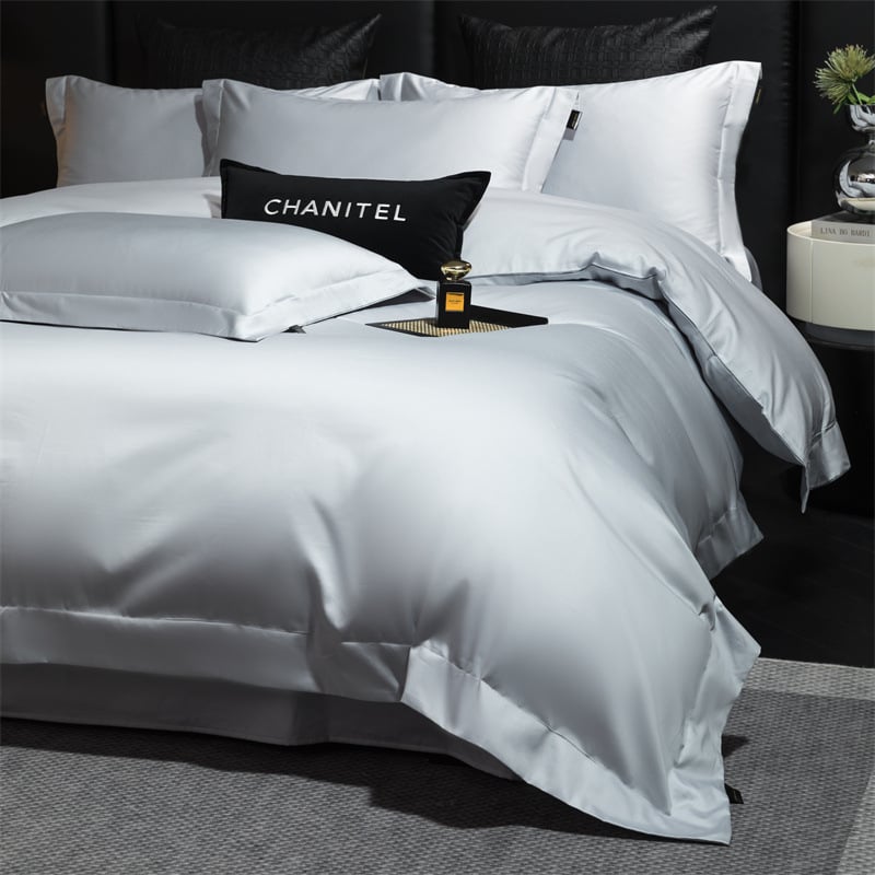 Neljapane voodipesukomplekt, Three Leopards, pikk lõng puuvill, 100-count, reaktiivne värvimine, ühes toonis, kõikide aastaaegade jaoks, niiskuse imavus