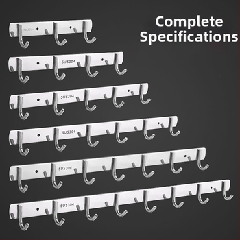 Ανοξείδωτες αυτοκόλλητες κρεμάστρες τοίχου – κουζίνα και μπάνιο, τοίχος χωρίς τρύπες, 3+ κρεμάστρες, φορτίο 30 kg+, Νέο κινεζικό στυλ