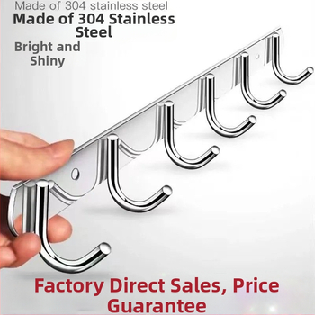 Ανοξείδωτες αυτοκόλλητες κρεμάστρες τοίχου – κουζίνα και μπάνιο, τοίχος χωρίς τρύπες, 3+ κρεμάστρες, φορτίο 30 kg+, Νέο κινεζικό στυλ