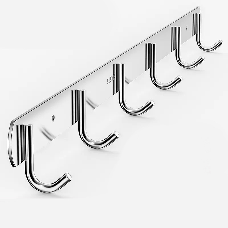 Ανοξείδωτες αυτοκόλλητες κρεμάστρες τοίχου – κουζίνα και μπάνιο, τοίχος χωρίς τρύπες, 3+ κρεμάστρες, φορτίο 30 kg+, Νέο κινεζικό στυλ