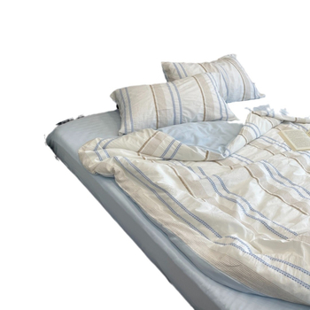 Četvero-dijelni set posteljine od 100% pamuka, jacquard tkanje, geometrijski uzorak, reaktivno bojanje