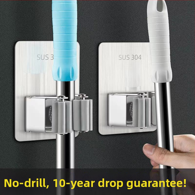 Samolepiaci háčik na mop a vešanie metly do kúpeľne — nehrdzavejúca oceľ, Jinlongda, 60-70 g, štýl: nový čínsky štýl