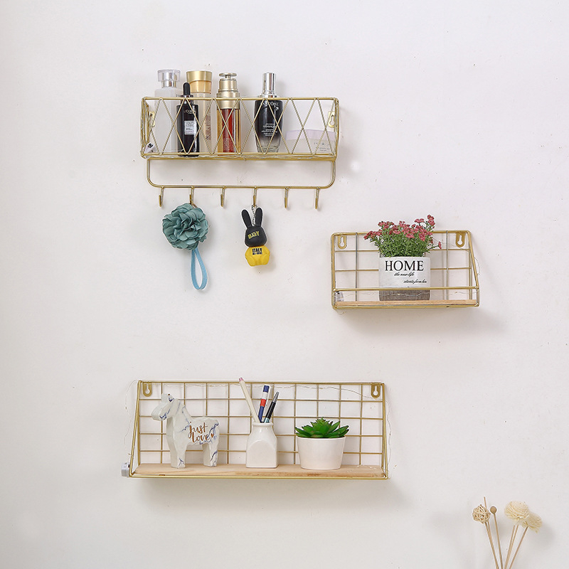 Bainda dzelzs sienas uzglabāšanas plaukts, daudzfunkcionāls, 1 līmenis, āķu uzstādīšana, ietaupa vietu