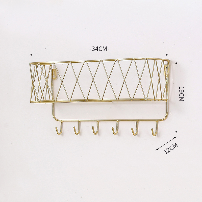 Bainda dzelzs sienas uzglabāšanas plaukts, daudzfunkcionāls, 1 līmenis, āķu uzstādīšana, ietaupa vietu