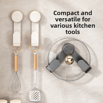 Poti kaane hoidja ventuumsesse kinnituvasse, seinale paigaldatav, ilma puurimata, multifunktsionaalne köögikorraldaja, plastikust