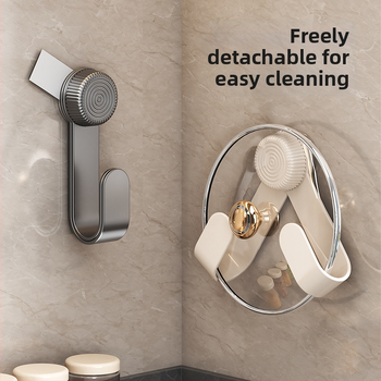 Poti kaane hoidja ventuumsesse kinnituvasse, seinale paigaldatav, ilma puurimata, multifunktsionaalne köögikorraldaja, plastikust