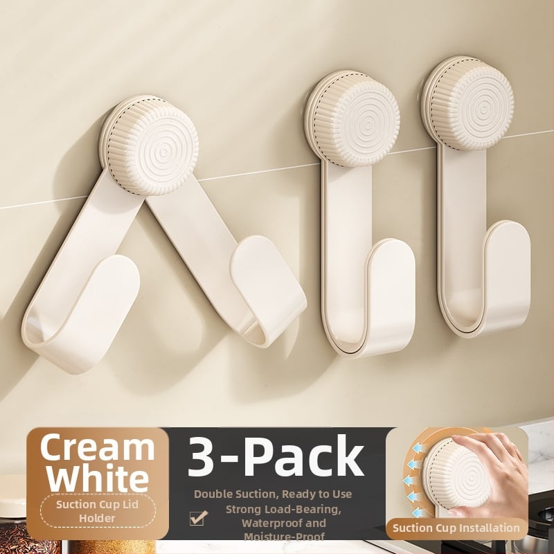 Poti kaane hoidja ventuumsesse kinnituvasse, seinale paigaldatav, ilma puurimata, multifunktsionaalne köögikorraldaja, plastikust