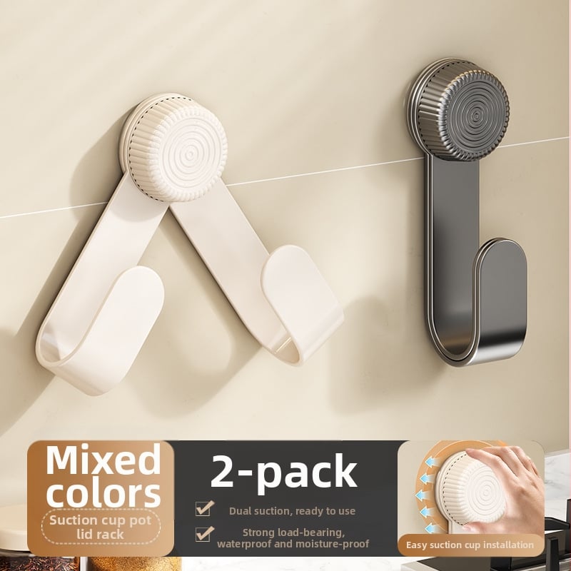 Poti kaane hoidja ventuumsesse kinnituvasse, seinale paigaldatav, ilma puurimata, multifunktsionaalne köögikorraldaja, plastikust