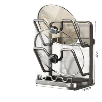 Seinale paigaldatav köögikorraldaja pannide kaante ja lõikelauale, ilma puurimata, süsinikterasest