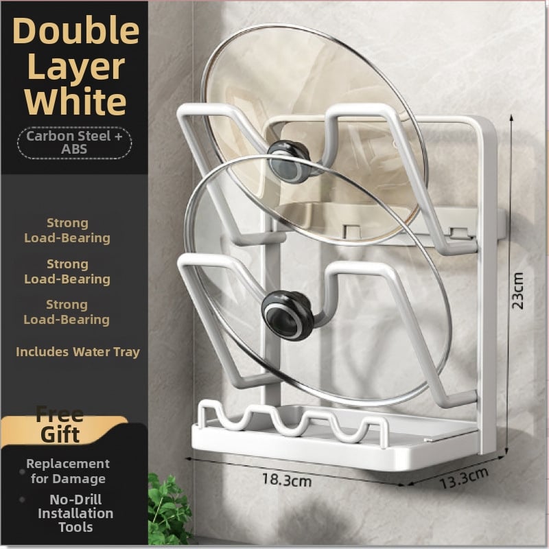 Seinale paigaldatav köögikorraldaja pannide kaante ja lõikelauale, ilma puurimata, süsinikterasest