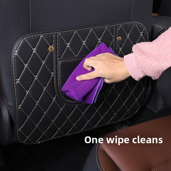 Δερμάτινο προστατευτικό πίσω από το κάθισμα αυτοκινήτου με μοτίβο λογότυπου μάρκας – καθολική προστασία για το πίσω κάθισμα, προστασία από βρωμιά και φθορά