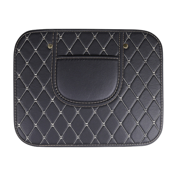 Δερμάτινο προστατευτικό πίσω από το κάθισμα αυτοκινήτου με μοτίβο λογότυπου μάρκας – καθολική προστασία για το πίσω κάθισμα, προστασία από βρωμιά και φθορά