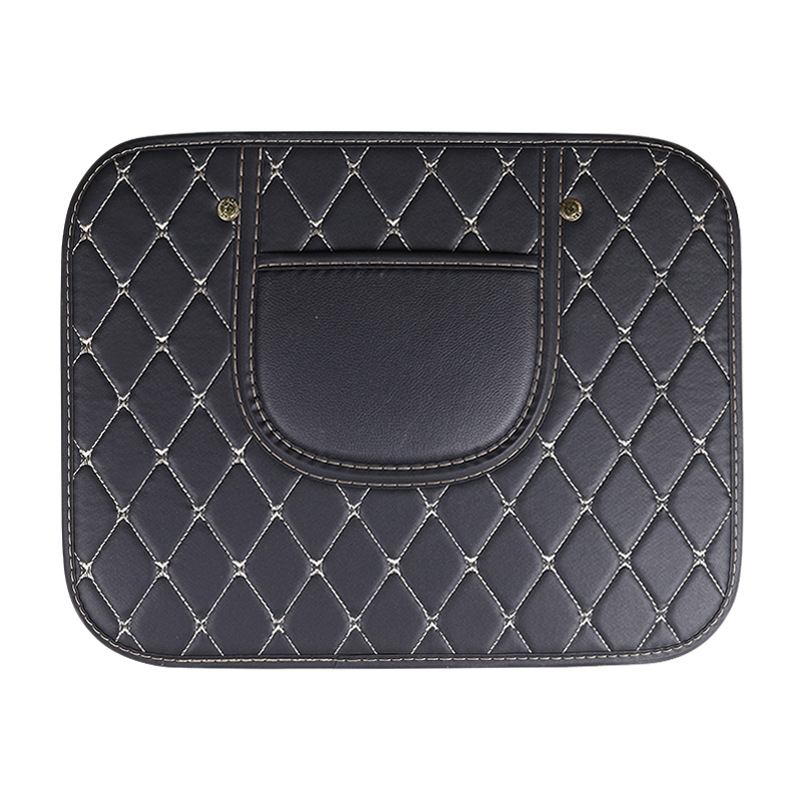 Δερμάτινο προστατευτικό πίσω από το κάθισμα αυτοκινήτου με μοτίβο λογότυπου μάρκας – καθολική προστασία για το πίσω κάθισμα, προστασία από βρωμιά και φθορά