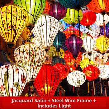 Āra lampions no zīda, antīks retro stils, neregulāra forma, izgaismojošs