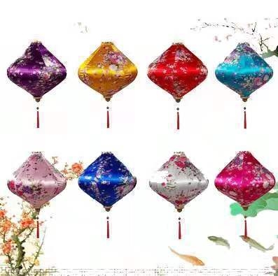 Āra lampions no zīda, antīks retro stils, neregulāra forma, izgaismojošs