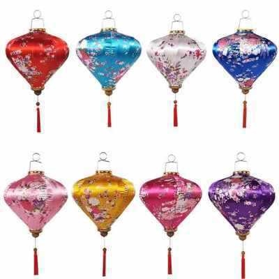 Āra lampions no zīda, antīks retro stils, neregulāra forma, izgaismojošs