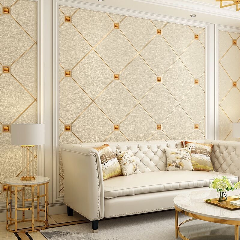 Paper Luxury mittekuduv kangas televizii tausta tapeediks, rombusmuster, seina kangas, kerge luksus stiil