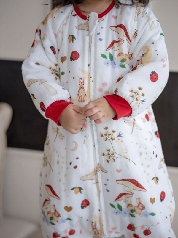 Dječji sleeping bag od bambusovih vlakana, podstava od bambusovih vlakana, punilo poliester, debeo, pogodan za zimu, proljeće i jesen, uzorak životinja