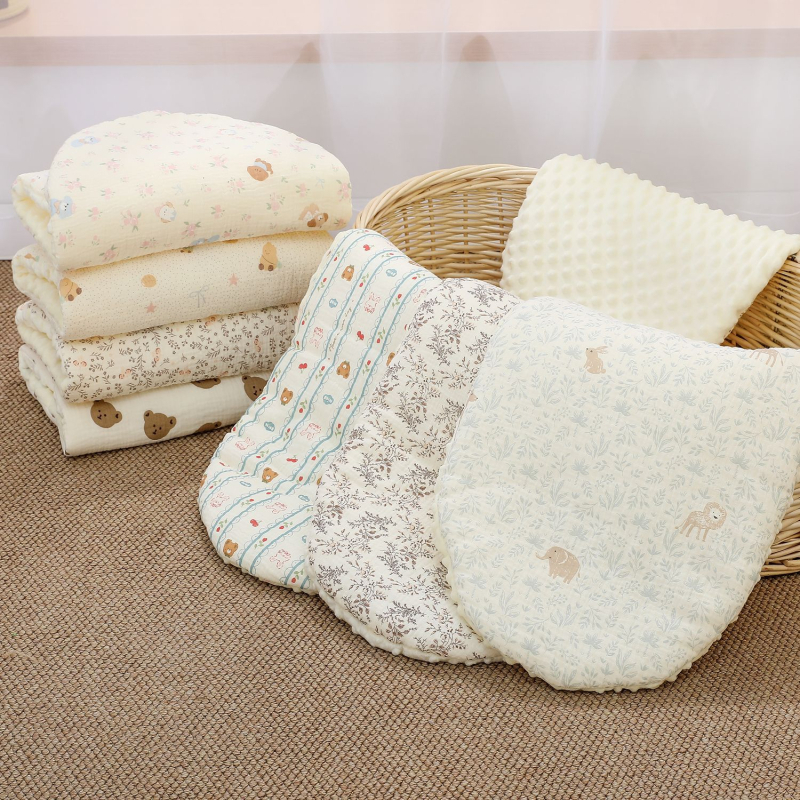 Бебешка мат за люлка, марля, мека и топла, противохлъзгаща се, персонализируема, подходяща за възраст 1–2 години