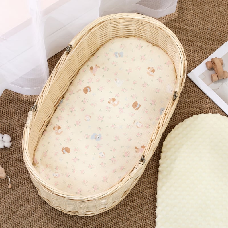 Бебешка мат за люлка, марля, мека и топла, противохлъзгаща се, персонализируема, подходяща за възраст 1–2 години