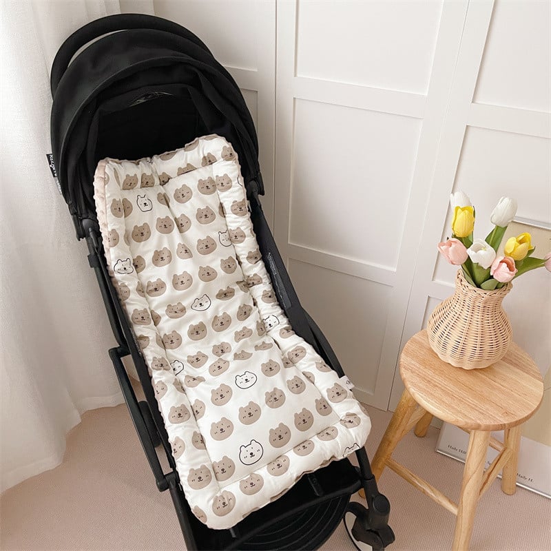 Пад за детска количка за бебета – удебелен мат за всички сезони, от едната страна памук, от другата велур, за деца до 12 месеца, възможна персонализирана обработка