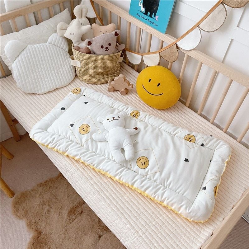 Пад за детска количка за бебета – удебелен мат за всички сезони, от едната страна памук, от другата велур, за деца до 12 месеца, възможна персонализирана обработка