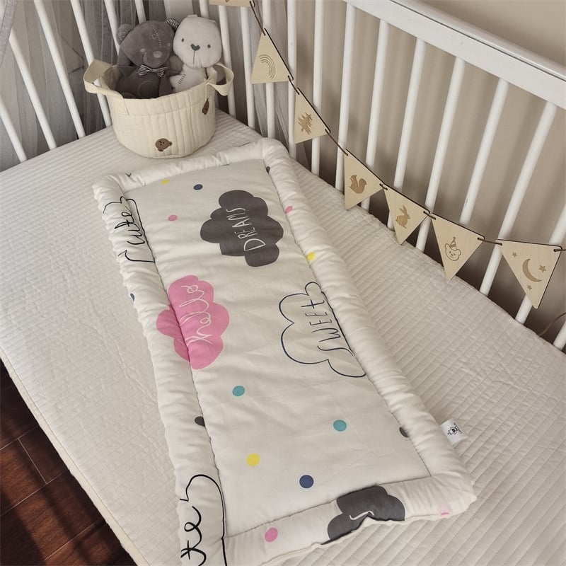 Пад за детска количка за бебета – удебелен мат за всички сезони, от едната страна памук, от другата велур, за деца до 12 месеца, възможна персонализирана обработка