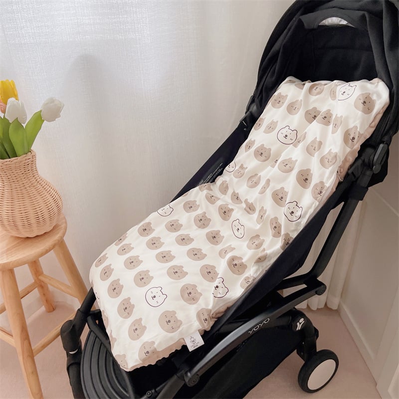Пад за детска количка за бебета – удебелен мат за всички сезони, от едната страна памук, от другата велур, за деца до 12 месеца, възможна персонализирана обработка