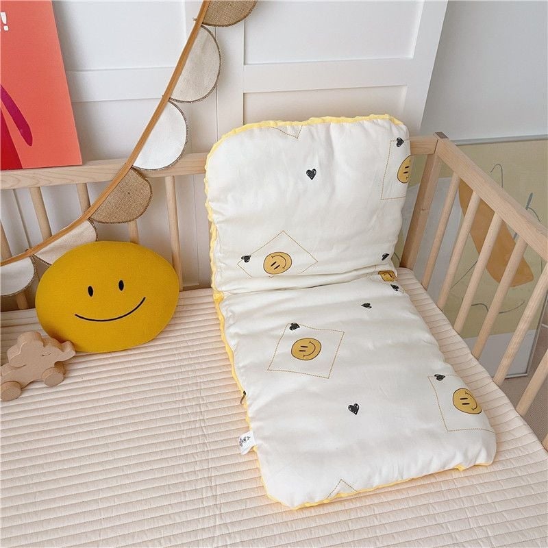 Пад за детска количка за бебета – удебелен мат за всички сезони, от едната страна памук, от другата велур, за деца до 12 месеца, възможна персонализирана обработка