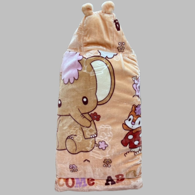 Kolm kihti kihiline beebi magamiskott kašmiiri täidisega ja kahekülgse veluurvoodriga, valmistatud 100% puuvillast