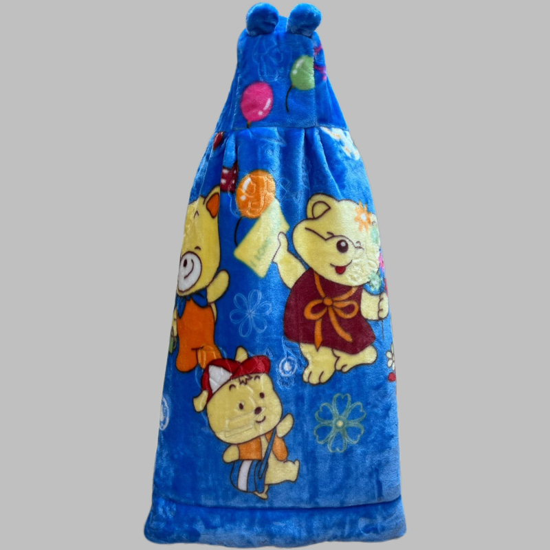 Kolm kihti kihiline beebi magamiskott kašmiiri täidisega ja kahekülgse veluurvoodriga, valmistatud 100% puuvillast