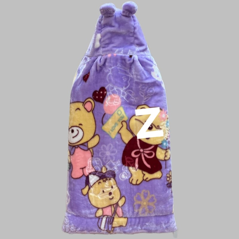 Kolm kihti kihiline beebi magamiskott kašmiiri täidisega ja kahekülgse veluurvoodriga, valmistatud 100% puuvillast