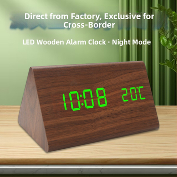 LED-digitaalne äratuskell häälejuhtimisega, kalendri 24-tunnise kuvaga, termomeeter ja öine taustvalgustus