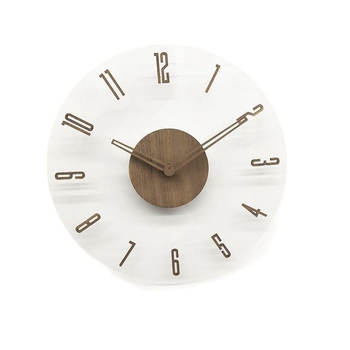 Nordliku stiilis ümmargune seina kell, akrüül cifriku ning numbritega, analoogne kuvamine, kvartsliikumine, ühekülgne, sobib elutuppa või tööruumi
