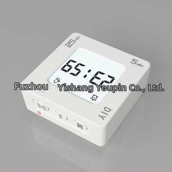 DIY kohandatav flip-taimer — kvartsliikumine, LCD-ekraan, ruudukujuline korpus, alarm ja helendav funktsioon