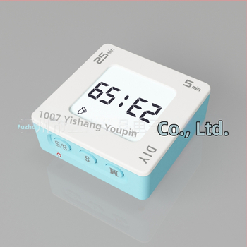 DIY kohandatav flip-taimer — kvartsliikumine, LCD-ekraan, ruudukujuline korpus, alarm ja helendav funktsioon