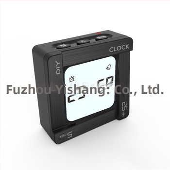 DIY kohandatav flip-taimer — kvartsliikumine, LCD-ekraan, ruudukujuline korpus, alarm ja helendav funktsioon