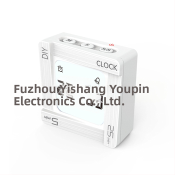 DIY kohandatav flip-taimer — kvartsliikumine, LCD-ekraan, ruudukujuline korpus, alarm ja helendav funktsioon