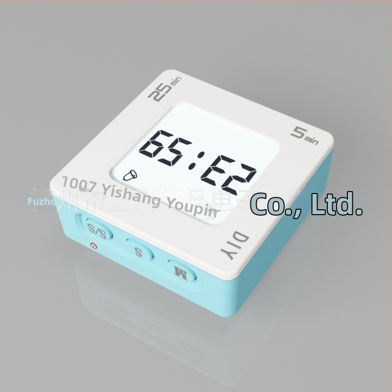 DIY kohandatav flip-taimer — kvartsliikumine, LCD-ekraan, ruudukujuline korpus, alarm ja helendav funktsioon