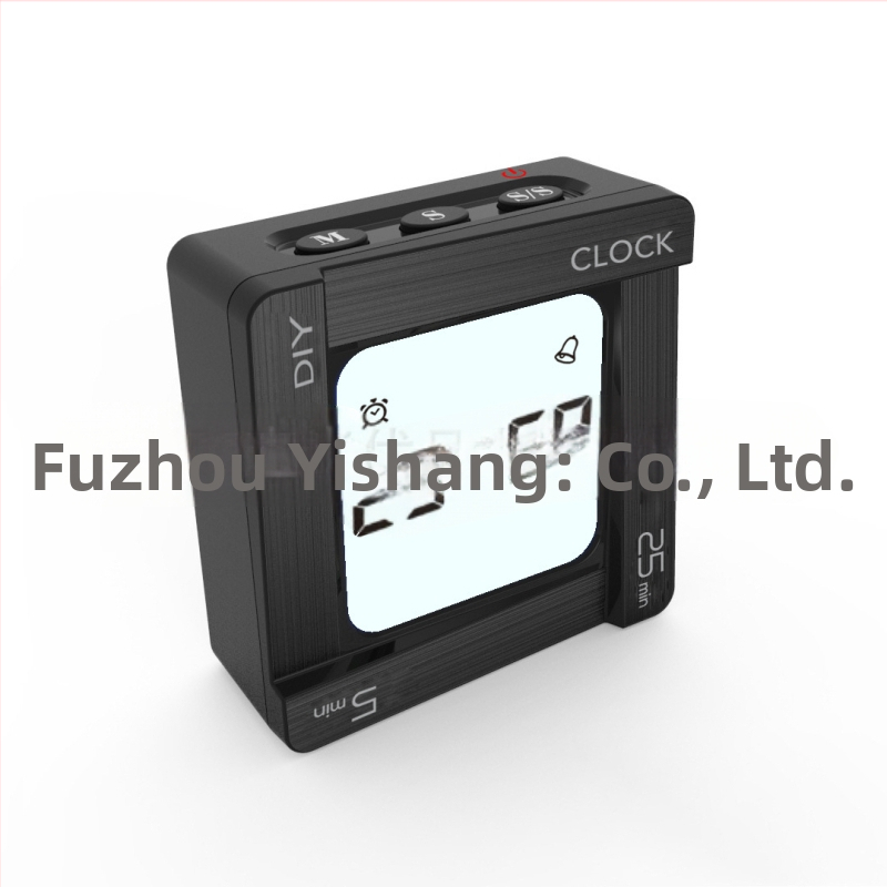 DIY kohandatav flip-taimer — kvartsliikumine, LCD-ekraan, ruudukujuline korpus, alarm ja helendav funktsioon