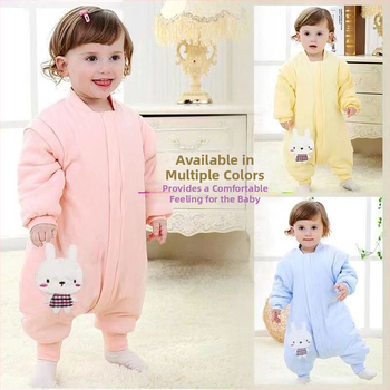 Laste karikatuuridega magamiskott-pijama, eemaldatavate varrukatega, 100% puuvill, paks sügisel-talvel, eraldi jalgadega, ühes tükis