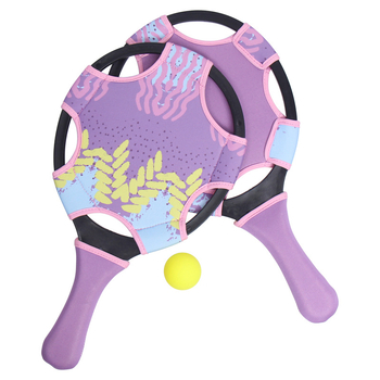 Gyerekeknek szóló partszaki tollas készlet labdával — kültéri játék, műanyag alaplap, 1,5 mm neopren gumi, egyenes ütésű tollas, testreszabható feldolgozás, nyomtatott logó