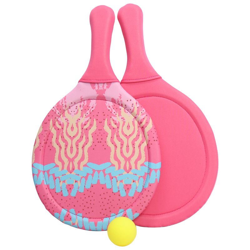 Gyerekeknek szóló partszaki tollas készlet labdával — kültéri játék, műanyag alaplap, 1,5 mm neopren gumi, egyenes ütésű tollas, testreszabható feldolgozás, nyomtatott logó