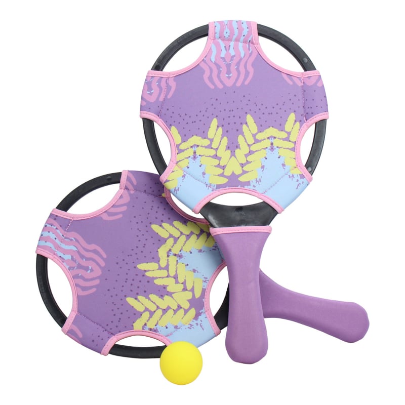 Gyerekeknek szóló partszaki tollas készlet labdával — kültéri játék, műanyag alaplap, 1,5 mm neopren gumi, egyenes ütésű tollas, testreszabható feldolgozás, nyomtatott logó