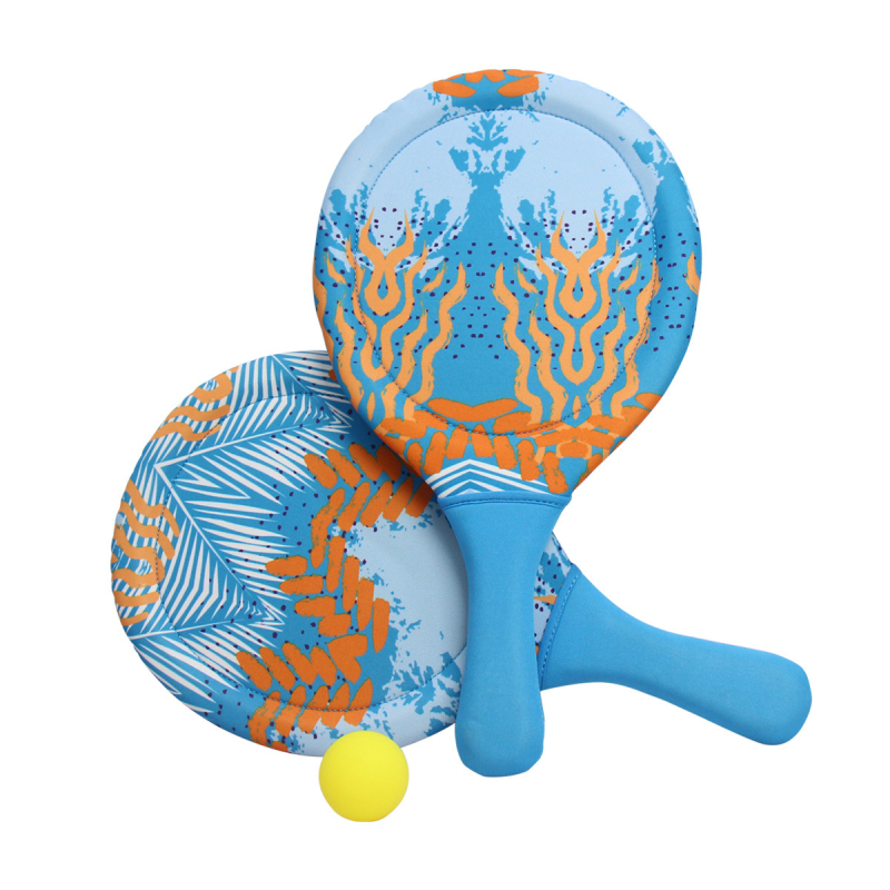 Gyerekeknek szóló partszaki tollas készlet labdával — kültéri játék, műanyag alaplap, 1,5 mm neopren gumi, egyenes ütésű tollas, testreszabható feldolgozás, nyomtatott logó